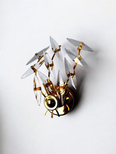 Oscar Torlasco wall lamp, murano cut glass, Italy, 1980