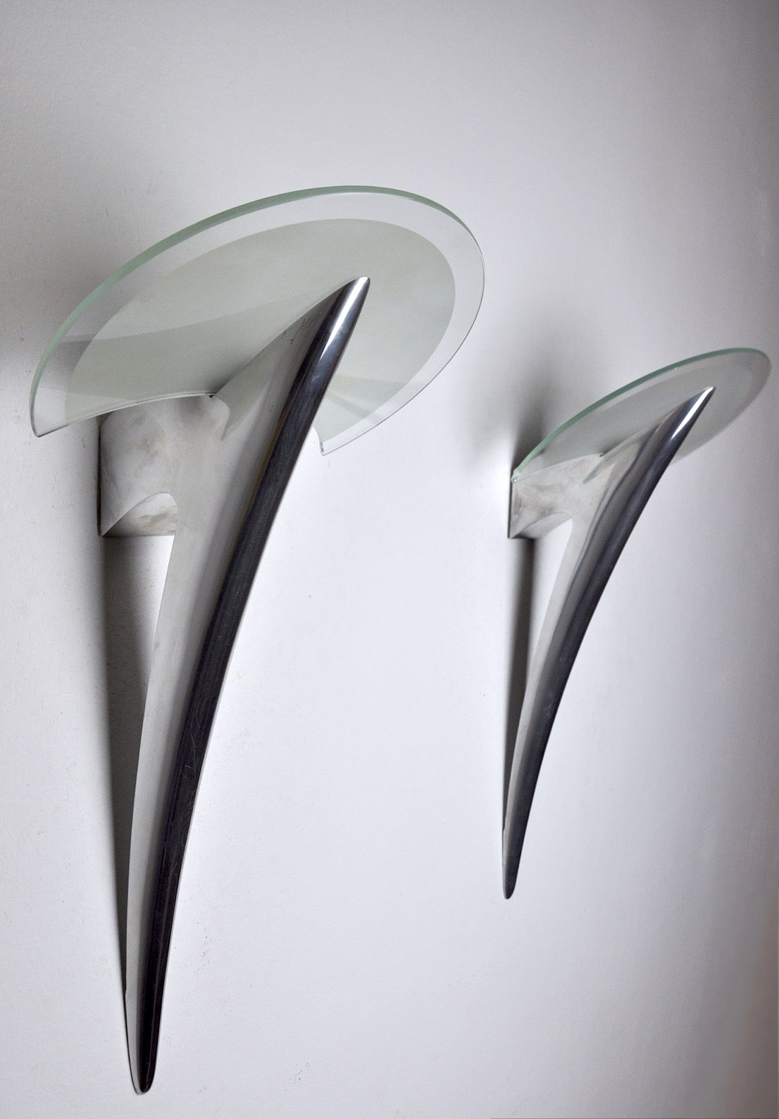 Pair of "Alien" Wall Sconces by Taller Uno, Spain, Circa 1970s
