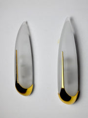Pair of idearte "ear corn" sconces, glass and metal, Spain 1980