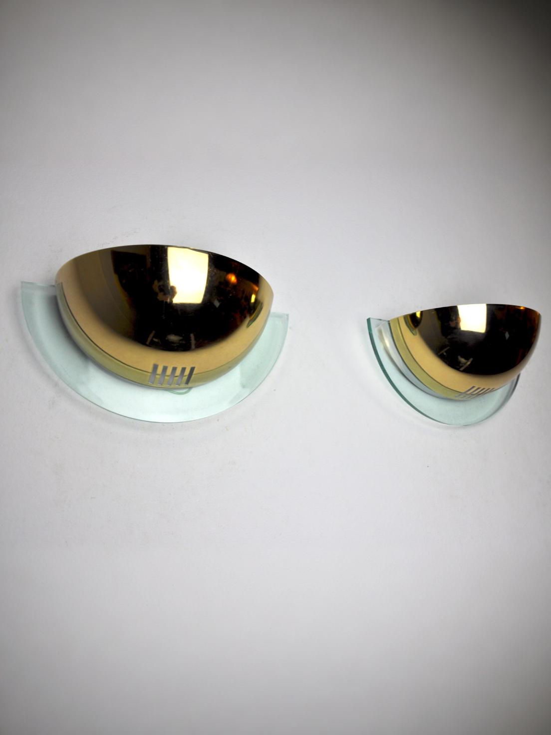 Pair of Regency sconces by GS demi-lunes Germany, 1970
