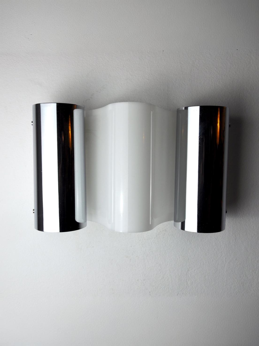 Metalarte "wave" sconce, spain,  1970s