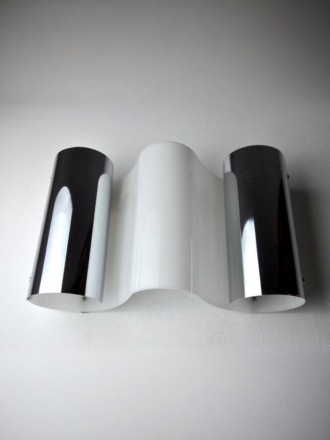 Metalarte "wave" sconce, spain,  1970s