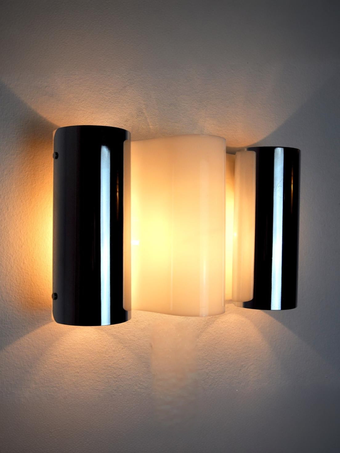 Metalarte "wave" sconce, spain,  1970s