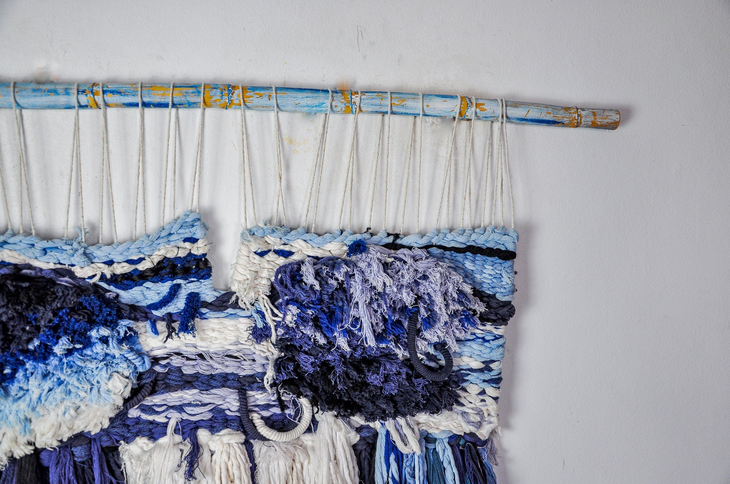Textured macrame wall tapestry, Spain, 1970s