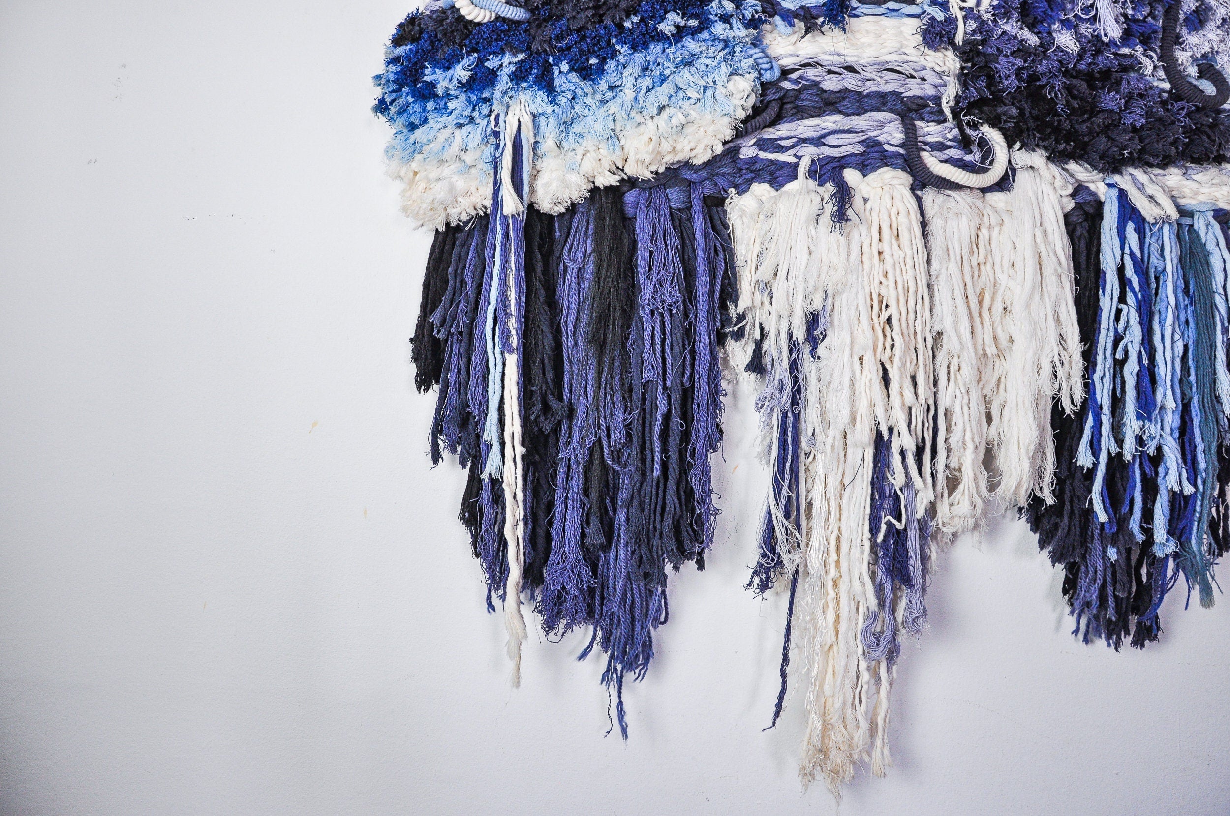 Textured macrame wall tapestry, Spain, 1970s