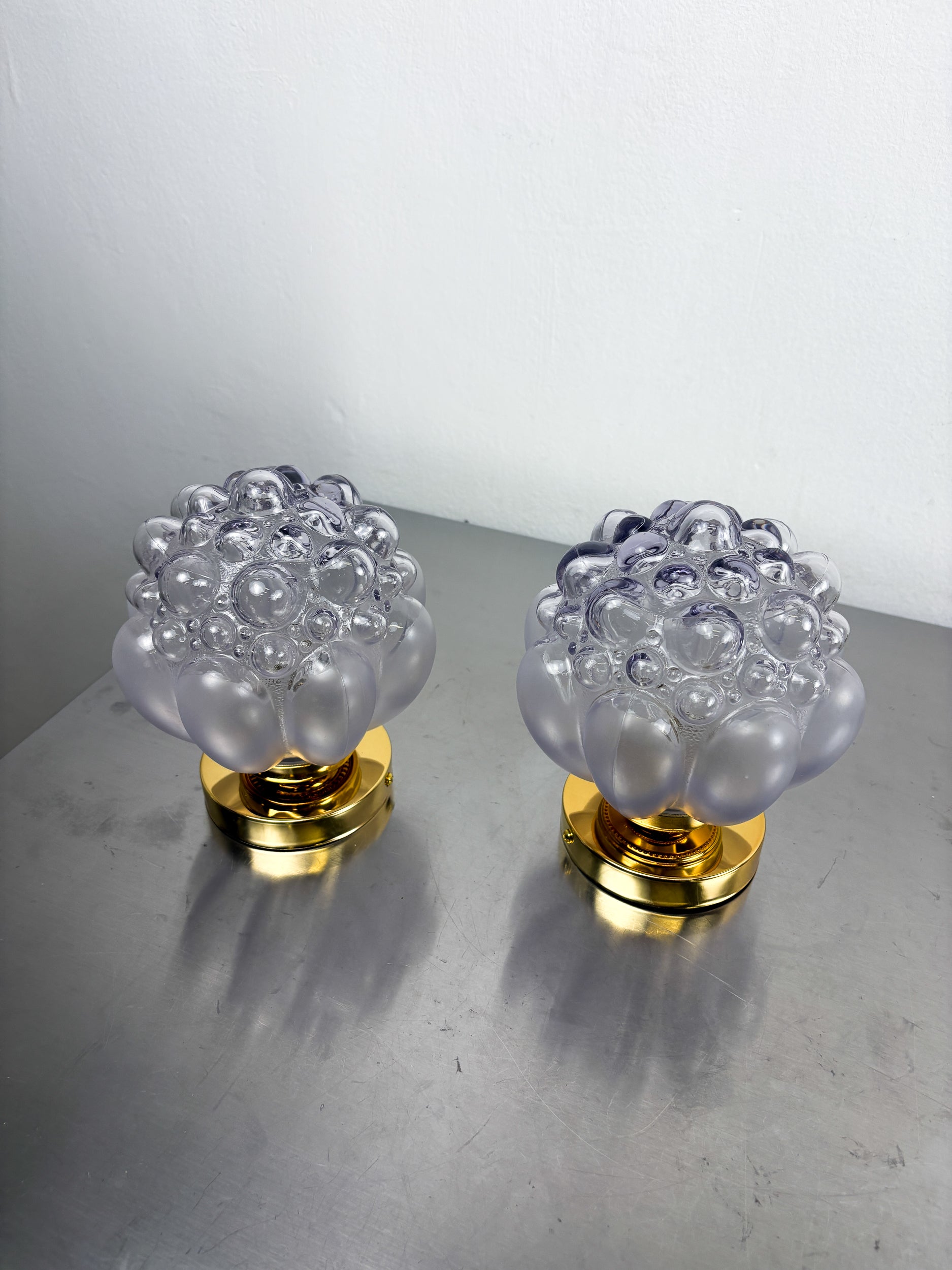 Pair of Bubble Glass Sconces – Helena Tynell Style, Germany, Circa 1970's