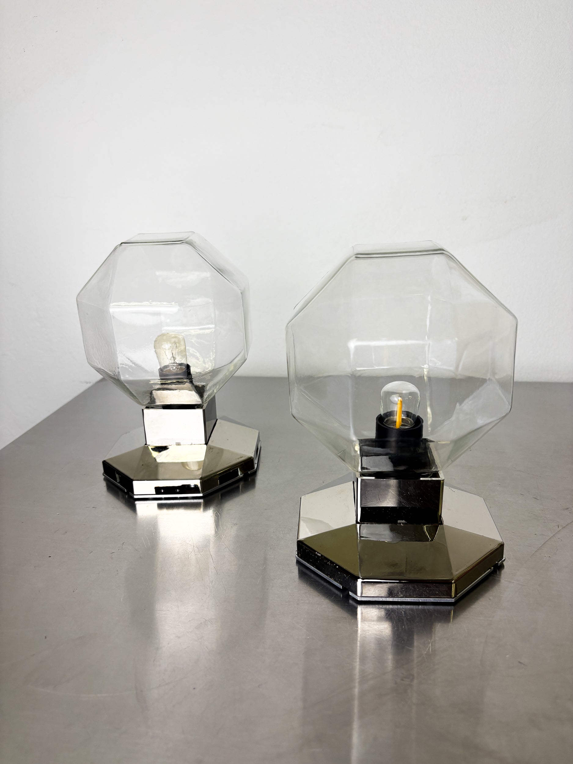 Pair of Motoko Ishii Wall or Flush Mount Lights for Staff Leuchten, Germany, 1970s