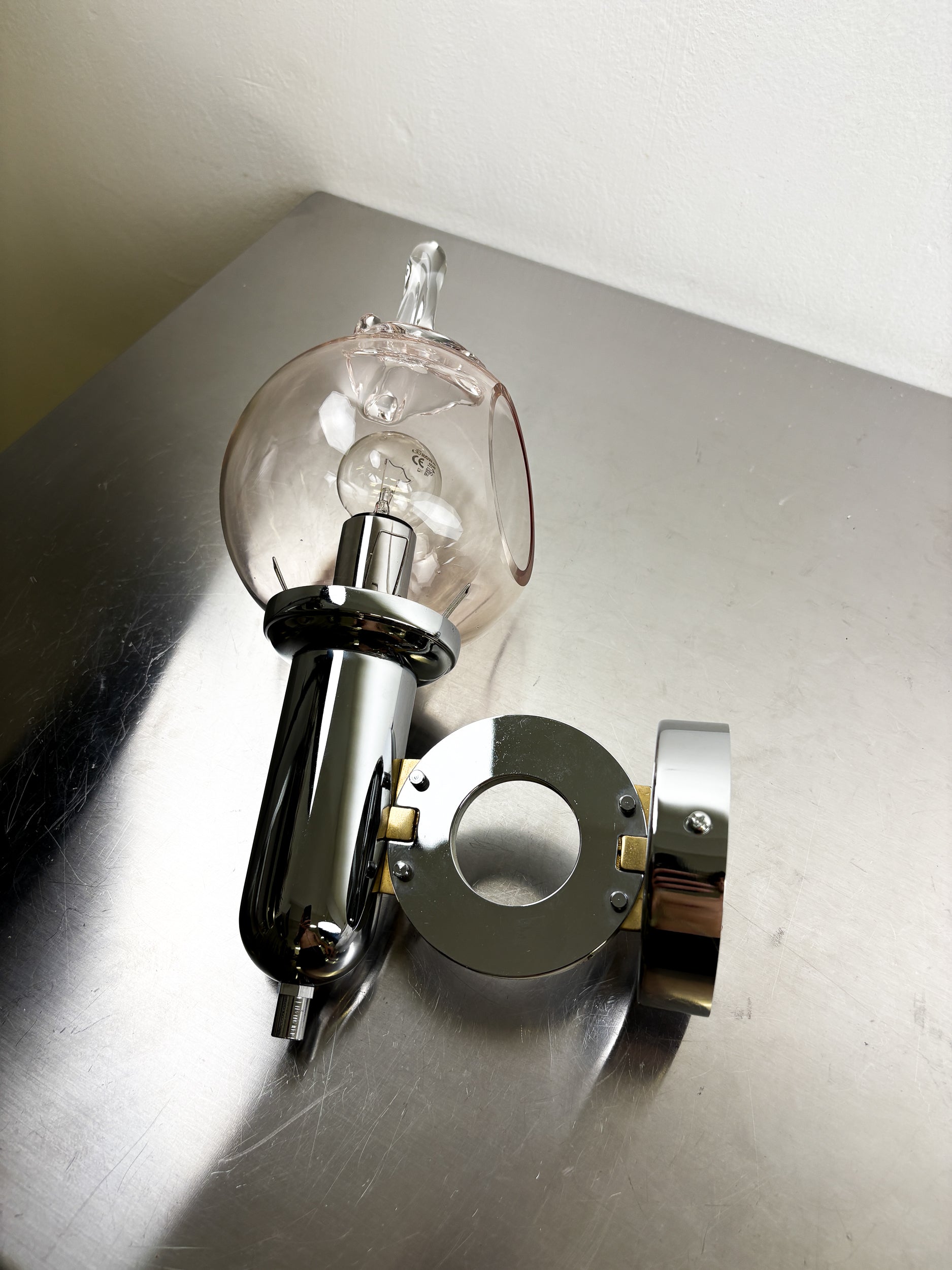 Toni Zuccheri  Drop Shaped Wall Sconce, Murano Glass, Italy 1970s