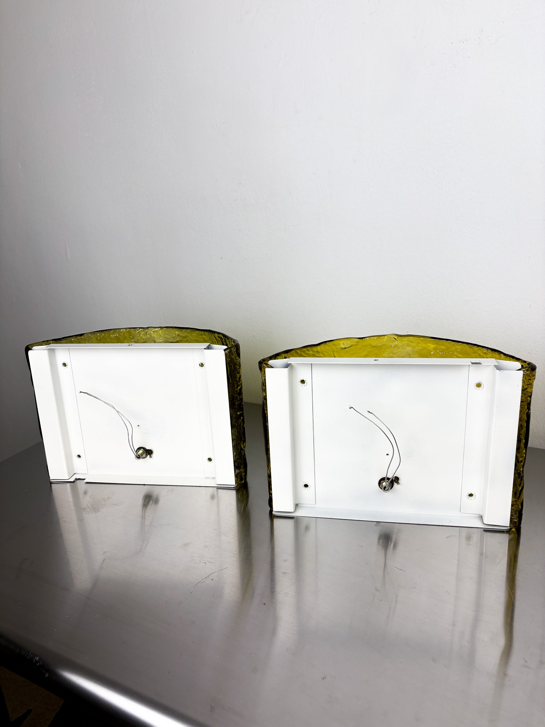 Pair of Carlo Nason for Mazzega Murano Glass Wall Sconces, Italy Circa 1970s