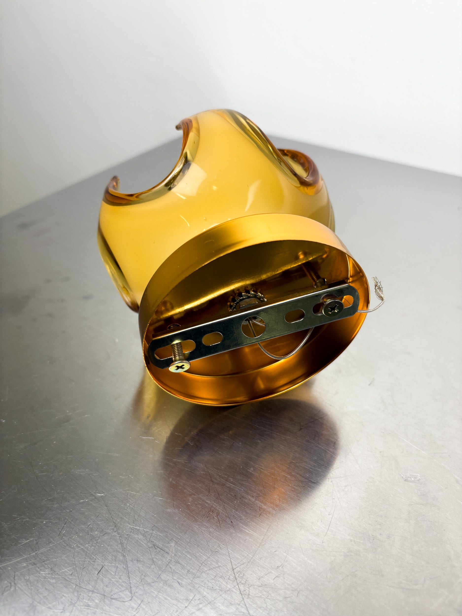 Carlo Nason sconce for Mazzega Murano, Orange murano blown glass Italy, Circa 1970's