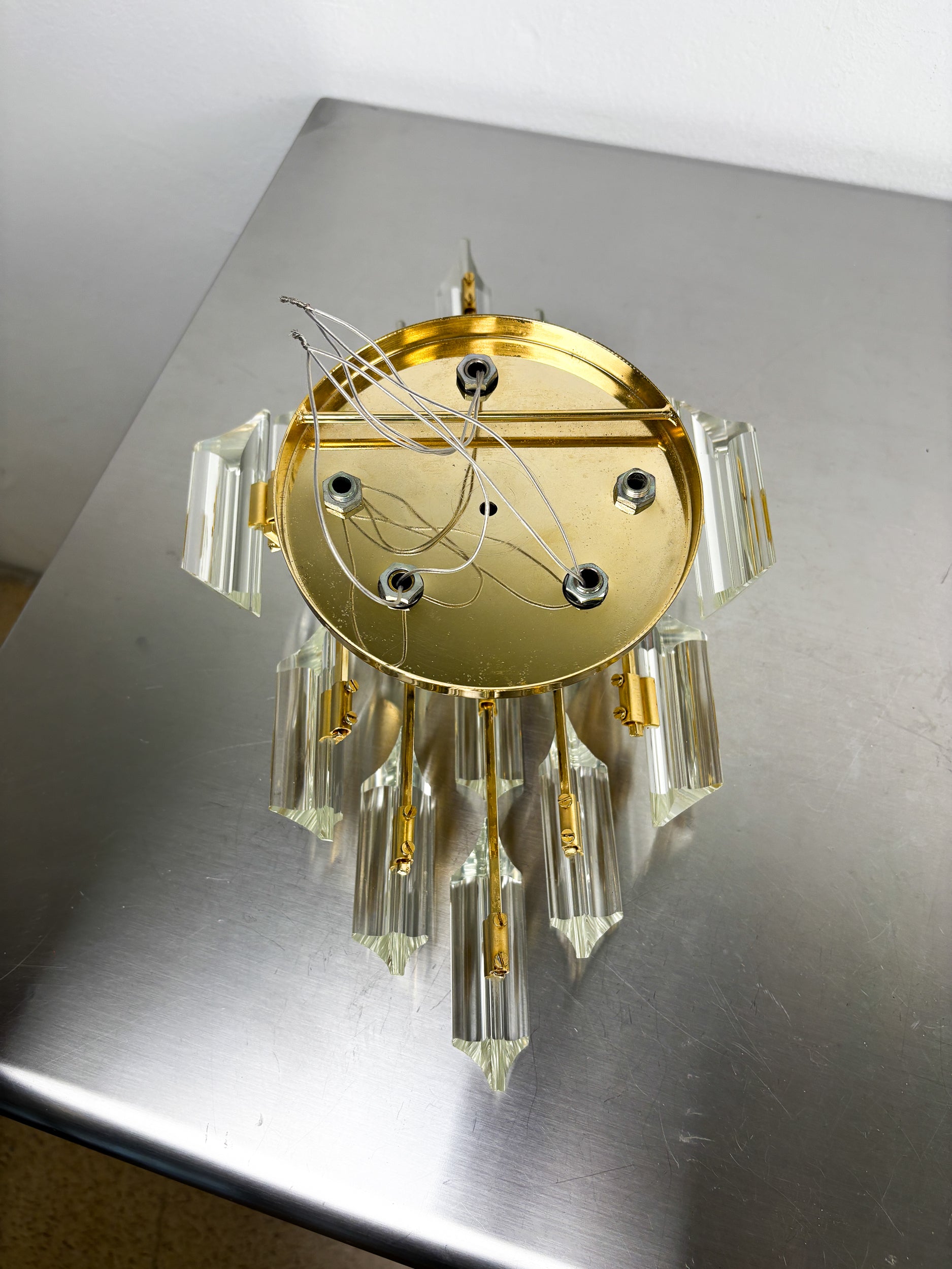 Oscar Torlasco for Stilkronen Wall Sconce, cut Murano glass, italy, 1970's