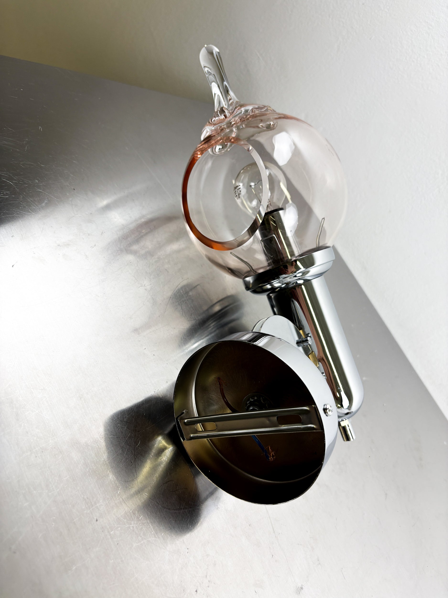 Toni Zuccheri  Drop Shaped Wall Sconce, Murano Glass, Italy 1970s