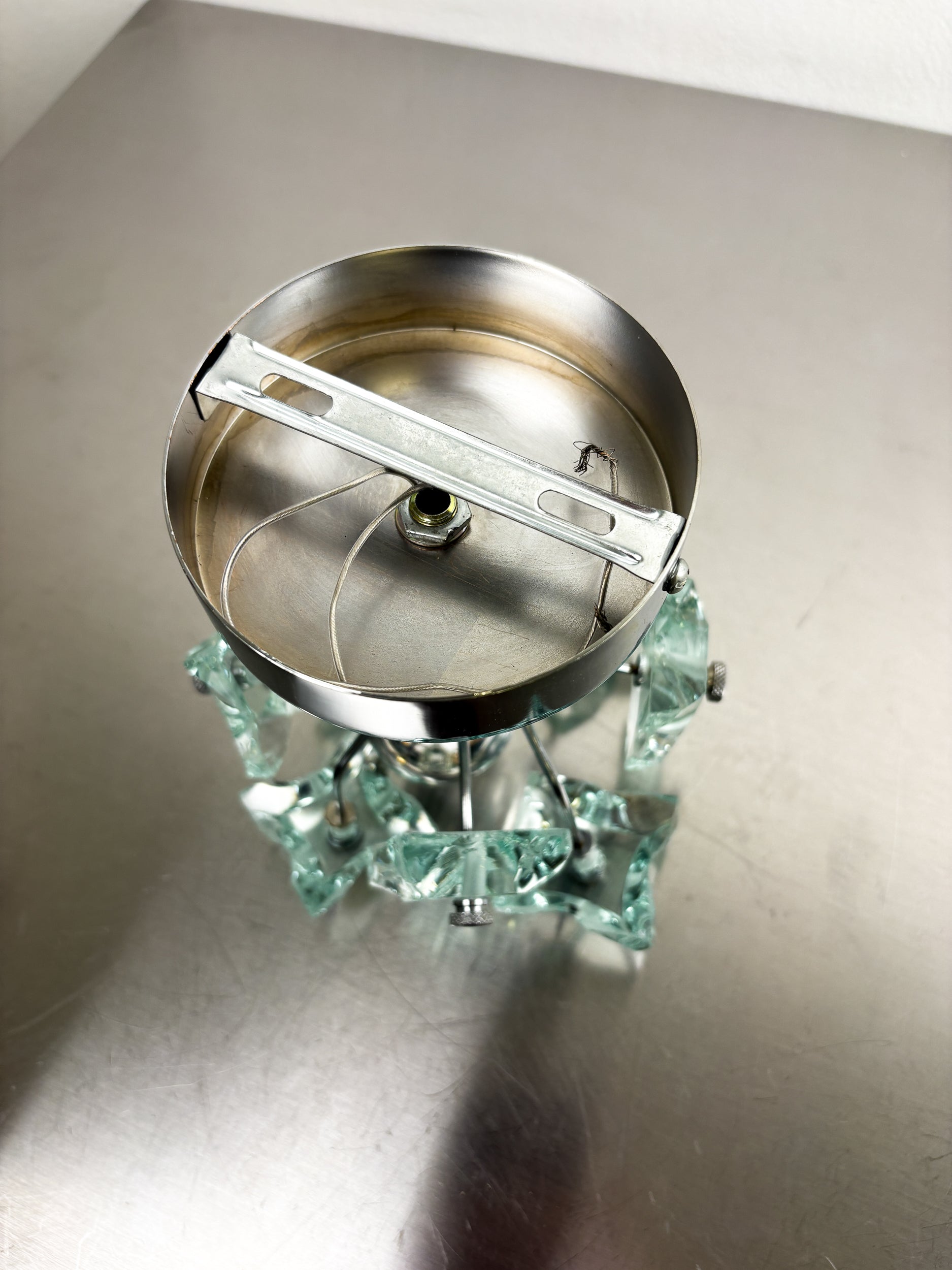 Sputnik Zero Quattro wall sconce by Fontana Arte – Murano Cut Glass, Italy 1970s